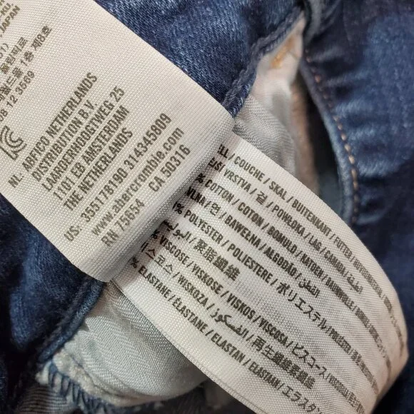 HOLLISTER Jeans Size 00R High Rise Crop Super Skinny Stretch 23x26 Lace Up 90s - Picture 12 of 12